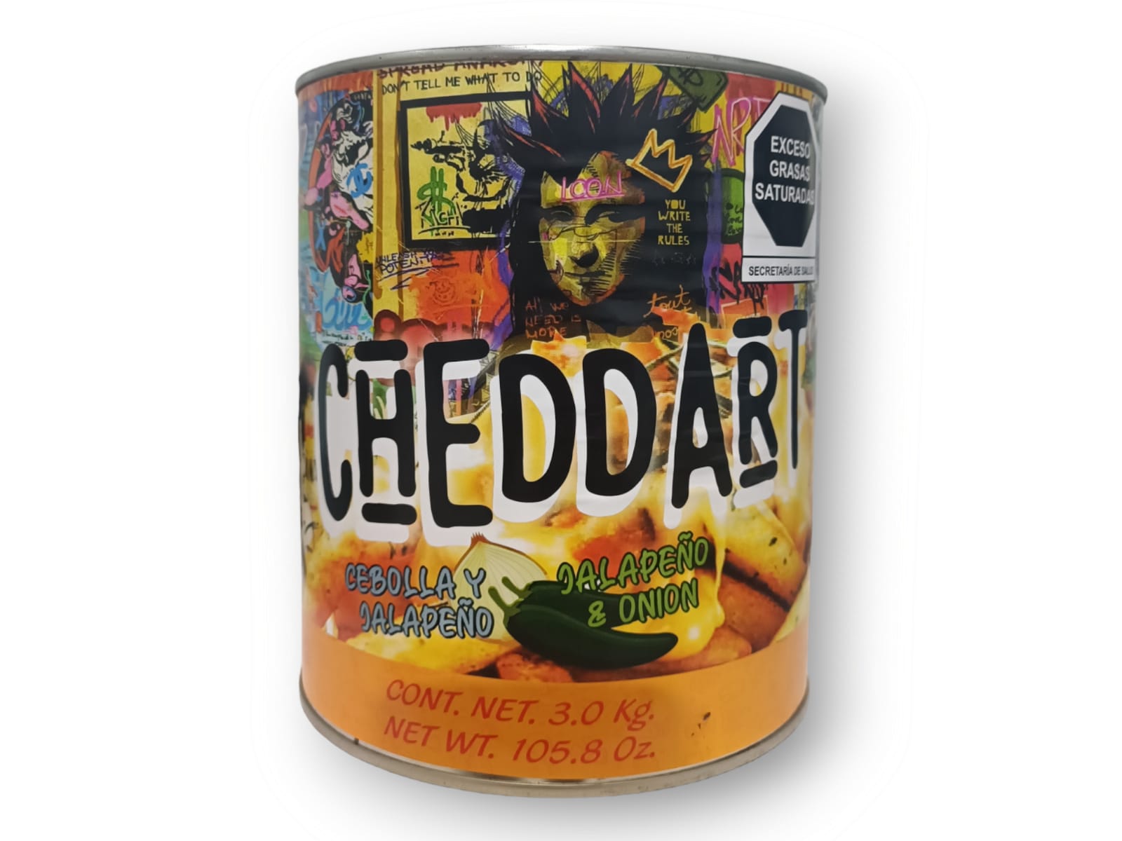 Cheddart Cebolla y Jalapeño lata 3Kg caja con 6 piezas Cheese Sauce